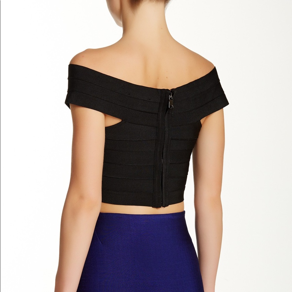 WOW COUTURE Off-the-shoulder Cropped Bandage top - Picture 3 of 12